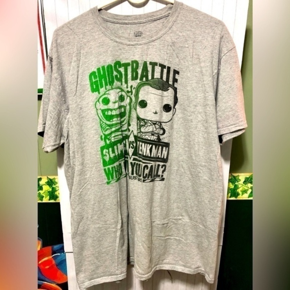 🎯Pop Tees Ghostbuster Gray heather T-shirt